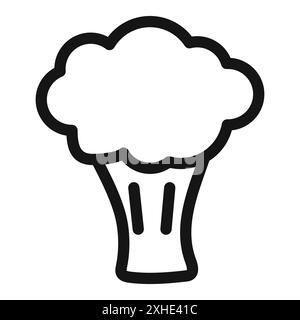 Icône de brocoli symbole vectoriel ou collection d'ensemble de signes dans un contour noir et blanc Illustration de Vecteur