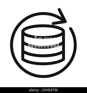 Icône de récupération de données symbole vectoriel ou ensemble de signes collection dans un contour noir et blanc Illustration de Vecteur