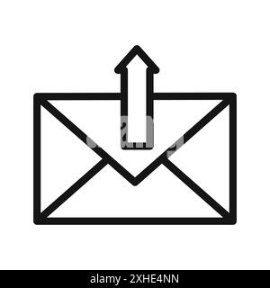 Email ou email envoyer icône symbole vectoriel ou ensemble de signes collection dans un contour noir et blanc Illustration de Vecteur