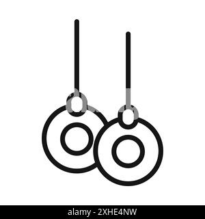 Icône d'anneau de gymnastique symbole vectoriel ou collection d'ensemble de signes dans un contour noir et blanc Illustration de Vecteur