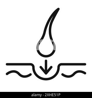 Icône de greffe de cheveux symbole vectoriel ou collection d'ensemble de signes dans un contour noir et blanc Illustration de Vecteur