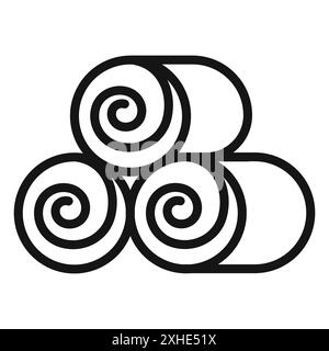 Icône de balle de foin ensemble de symboles ou d'enseignes vectoriels en noir et blanc Illustration de Vecteur