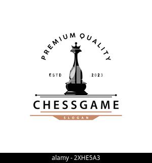 Logo du jeu d'échecs simple Chess Piece Design minimaliste Silhouette illustration Illustration de Vecteur