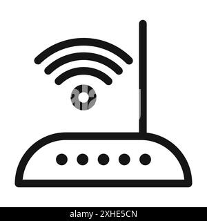 Icône de routeur internet symbole vectoriel ou ensemble de signes collection en noir et blanc Illustration de Vecteur