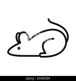 Icône d'animal de souris symbole vectoriel ou collection d'ensemble de signe dans un contour noir et blanc Illustration de Vecteur