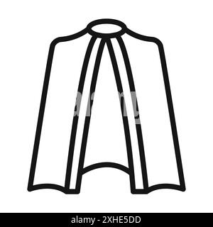 Icône de manteau d'invisibilité symbole vectoriel ou collection d'ensemble de signes dans un contour noir et blanc Illustration de Vecteur