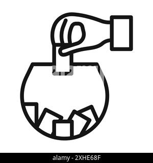 Icône de tombola symbole vectoriel ou collection d'ensemble de signes dans un contour noir et blanc Illustration de Vecteur