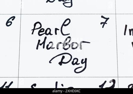 Pearl Harbor Day. Calendrier photo Banque D'Images