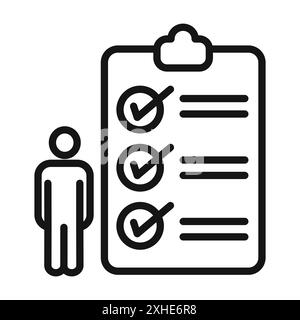 Icône d'évaluation personnelle symbole vectoriel ou ensemble d'enseignes collection dans un contour noir et blanc Illustration de Vecteur