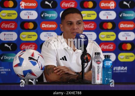 Le milieu de terrain colombien Juan Fernando Quintero lors d une séance d entraînement avant le match contre l Argentine pour la finale de Copa America USA 2024, à Florida International University FIU, Miami, le 13 juillet 2024 MIAMI ÉTATS-UNIS Copyright : xALEJANDROxPAGNIx Banque D'Images