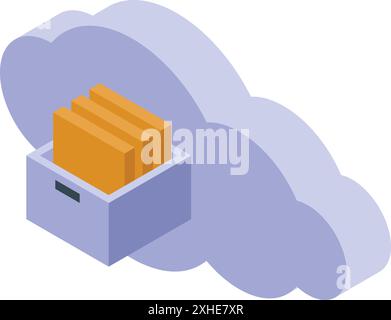 Dossier de données transfert vers le stockage en nuage, grande conception pour toutes les fins Illustration de Vecteur