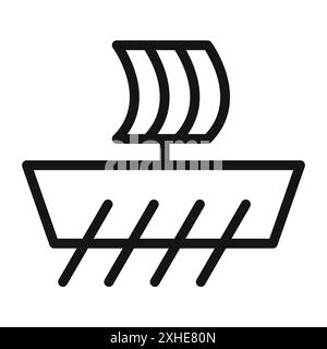 Icône Trireme symbole vectoriel ou collection d'ensemble de signes dans un contour noir et blanc Illustration de Vecteur