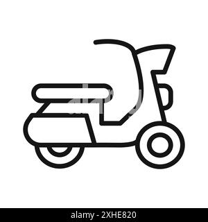 Icône de scooter (2) symbole vectoriel ou collection d'ensembles de signes dans un contour noir et blanc Illustration de Vecteur