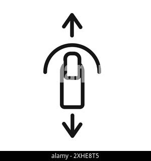 Icône de glissement vertical symbole vectoriel ou ensemble de signes collection dans un contour noir et blanc Illustration de Vecteur