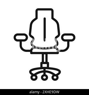 Icône de fauteuil de jeu symbole vectoriel ou collection d'ensemble de signes dans un contour noir et blanc Illustration de Vecteur