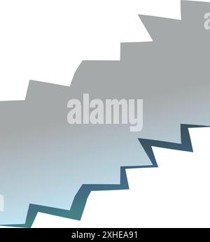 Fond abstrait avec un dégradé de gris et de bleu en forme de zigzag Illustration de Vecteur