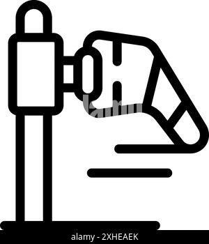 Bras prothétique bionique testé pour la vitesse et le mouvement dans un laboratoire médical Illustration de Vecteur