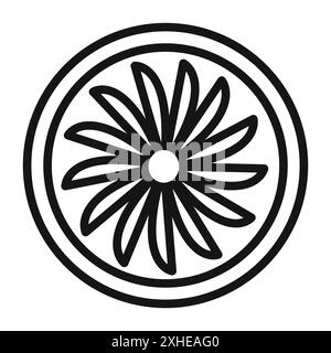 Icône de turbine d'avion symbole vectoriel ou ensemble de signes collection dans un contour noir et blanc Illustration de Vecteur