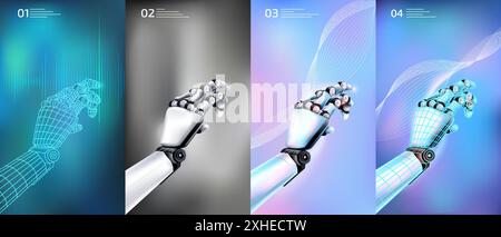 Infographie sur le thème des bras robotiques. Illustration de Vecteur