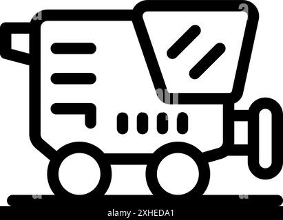 Moissonneuse-batteuse travaillant dans le champ icône, style de contour Illustration de Vecteur