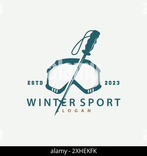 Ski Sport logo, hiver Snow Sports Design Retro Vintage Vector illustration Illustration de Vecteur