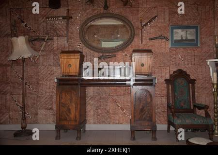 Intérieur de Vailima, la maison Robert Louis Stevenson à Apia, Samoa Banque D'Images