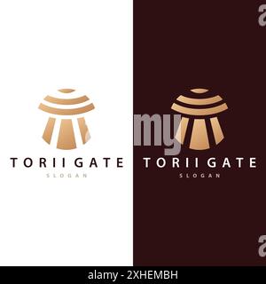 Modèle d'illustration minimaliste Vector de conception de logo Torii Gate Illustration de Vecteur