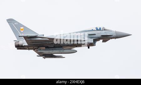 Eurofighter Typhoon FGR4 photographié au salon aérien de Southport à Merseyside, en Angleterre, le 13 juillet 2024. Banque D'Images