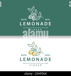 Logo citron, jus de citron frais illustration Design pour une plantation minimaliste, élégante et luxueuse Illustration de Vecteur