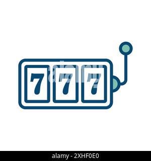 machine à sous - modèle de conception de vecteur d'icône jackpot en fond blanc Illustration de Vecteur
