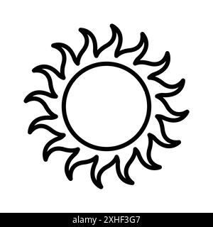 modèle de conception de vecteur d'icône de soleil en fond blanc Illustration de Vecteur