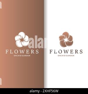 Logo Orchid simple design de fleurs luxueuses et élégantes pour la beauté spa des cosmétiques de salon Illustration de Vecteur