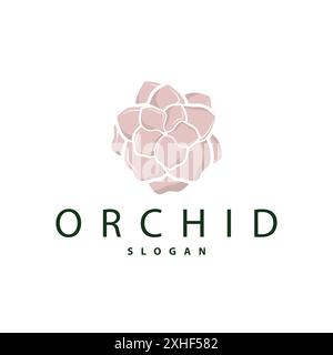 Logo Orchid simple design de fleurs luxueuses et élégantes pour la beauté spa des cosmétiques de salon Illustration de Vecteur