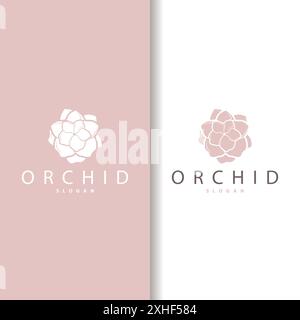 Logo Orchid simple design de fleurs luxueuses et élégantes pour la beauté spa des cosmétiques de salon Illustration de Vecteur