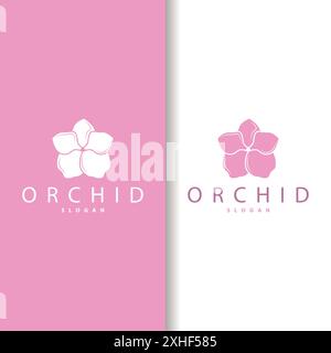 Logo Orchid simple design de fleurs luxueuses et élégantes pour la beauté spa des cosmétiques de salon Illustration de Vecteur