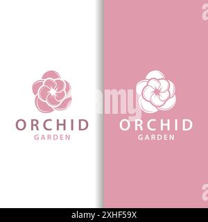 Logo Orchid simple design de fleurs luxueuses et élégantes pour la beauté spa des cosmétiques de salon Illustration de Vecteur