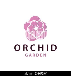 Logo Orchid simple design de fleurs luxueuses et élégantes pour la beauté spa des cosmétiques de salon Illustration de Vecteur