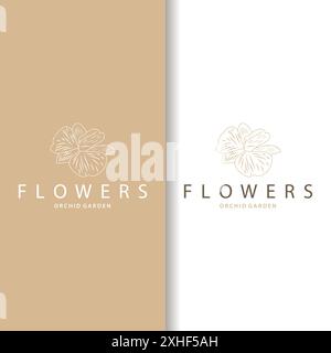 Logo Orchid simple design de fleurs luxueuses et élégantes pour la beauté spa des cosmétiques de salon Illustration de Vecteur