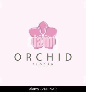 Logo Orchid simple design de fleurs luxueuses et élégantes pour la beauté spa des cosmétiques de salon Illustration de Vecteur