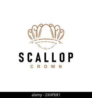 Logo Seashell, conception de festons inspirants avec perle, animaux de l'océan, bijoux vectoriels beauté coquille de luxe et cosmétique Illustration de Vecteur