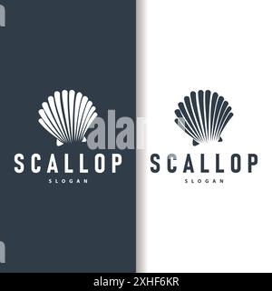 Logo Seashell, conception de festons inspirants avec perle, animaux de l'océan, bijoux vectoriels beauté coquille de luxe et cosmétique Illustration de Vecteur