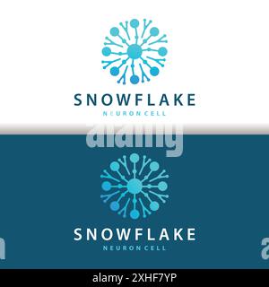 Snowflake logo, hiver Season Design Frozen Ice modèle simple pour les produits et la technologie Illustration de Vecteur