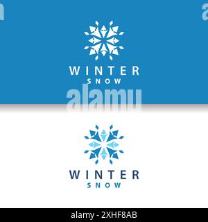 Snowflake logo, hiver Season Design Frozen Ice modèle simple pour les produits et la technologie Illustration de Vecteur