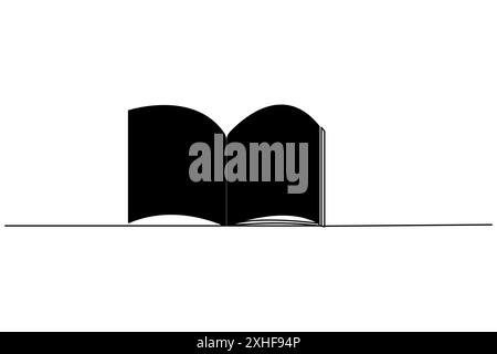 Illustration artistique vectorielle de silhouette de livre ouvert et icône de livre de contour isolé Illustration de Vecteur