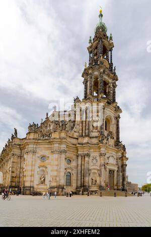 Cathédrale de Dresde, ou cathédrale de la Sainte Trinité, Dresde, anciennement église catholique de la Cour royale de Saxe. A été conçu par archite Banque D'Images