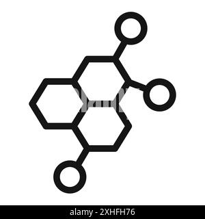 Icône hormones symbole vecteur ou collection de signe ensemble dans un contour noir et blanc Illustration de Vecteur