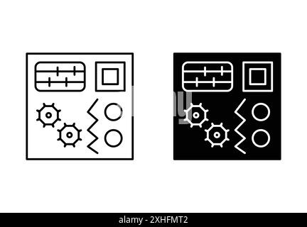 Icône de tableau occupé symbole vectoriel ou ensemble de signes collection dans un contour noir et blanc Illustration de Vecteur