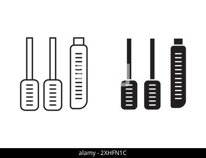 Icône de pédale de voiture symbole vectoriel ou ensemble de signe collection dans un contour noir et blanc Illustration de Vecteur