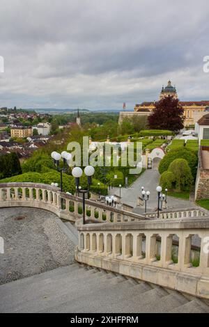 L'abbaye baroque de Melk est une abbaye bénédictine située au-dessus de la ville de Melk, en basse-Autriche, en Autriche Banque D'Images