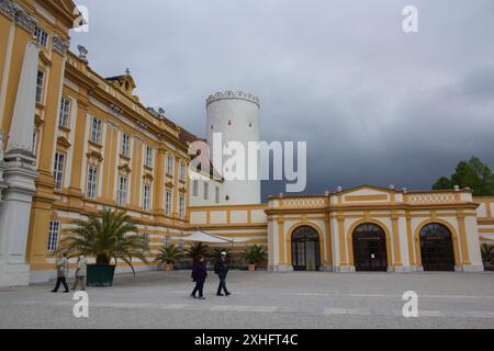 L'abbaye baroque de Melk est une abbaye bénédictine située au-dessus de la ville de Melk, en basse-Autriche, en Autriche Banque D'Images